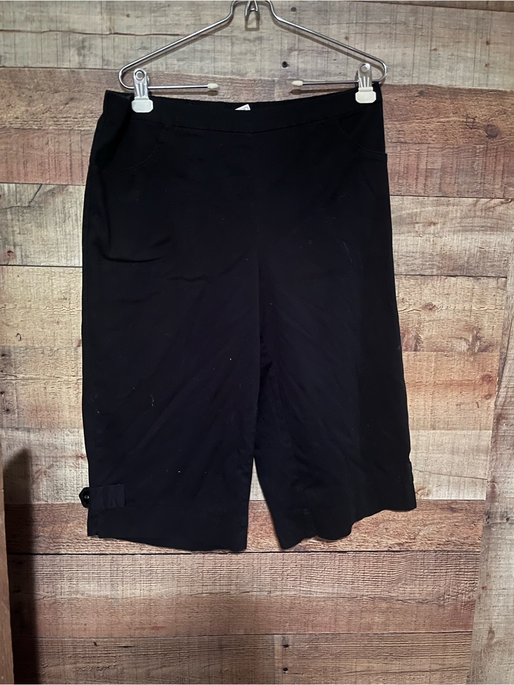 Just My Size Black Pull-On Wide Leg Crop Pants